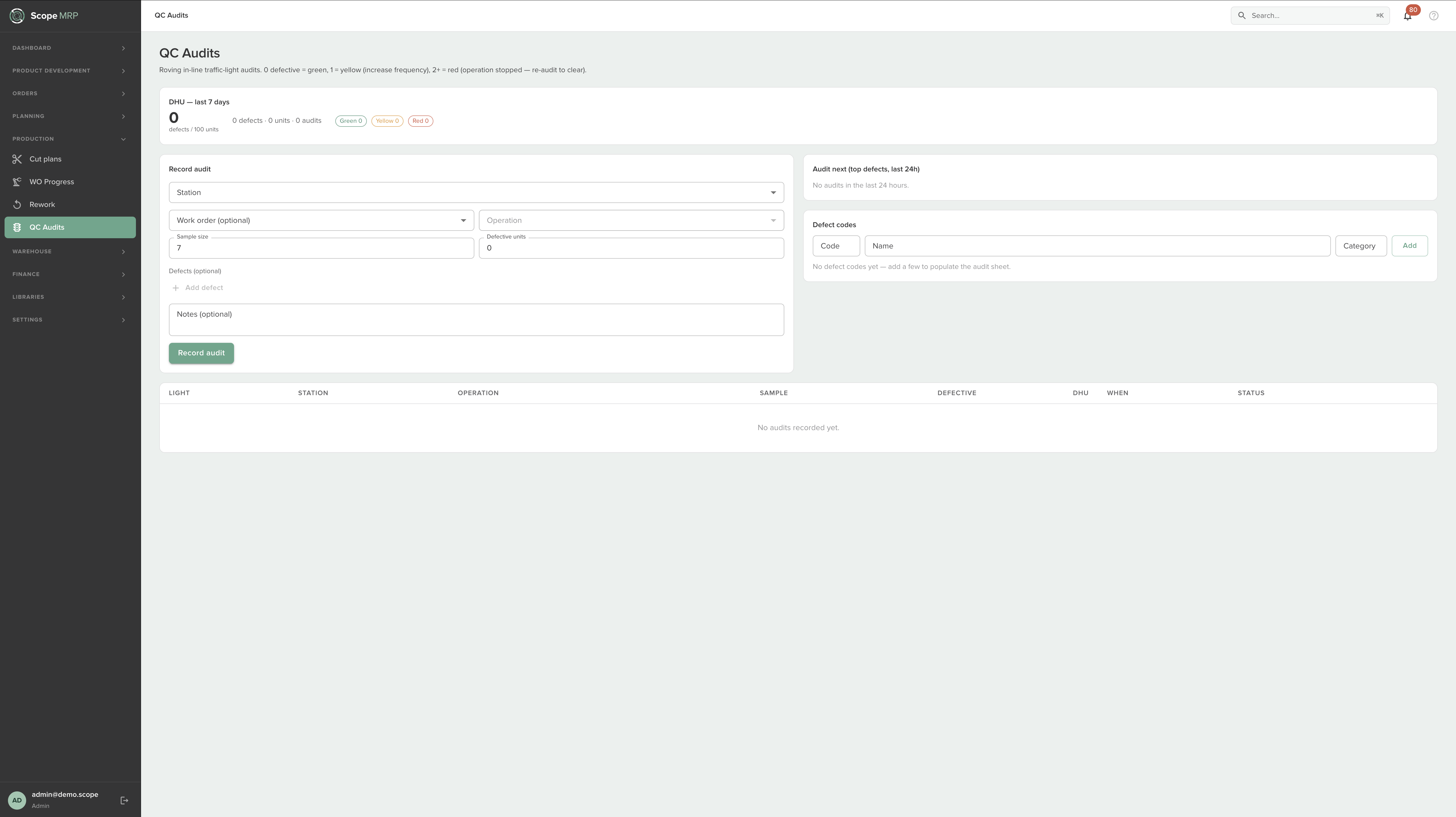 Scope QC audits